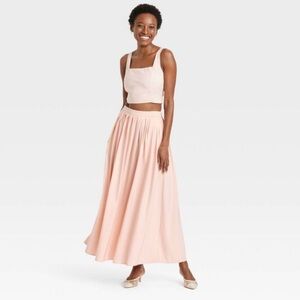 a new day Pink Crop Top skirt set